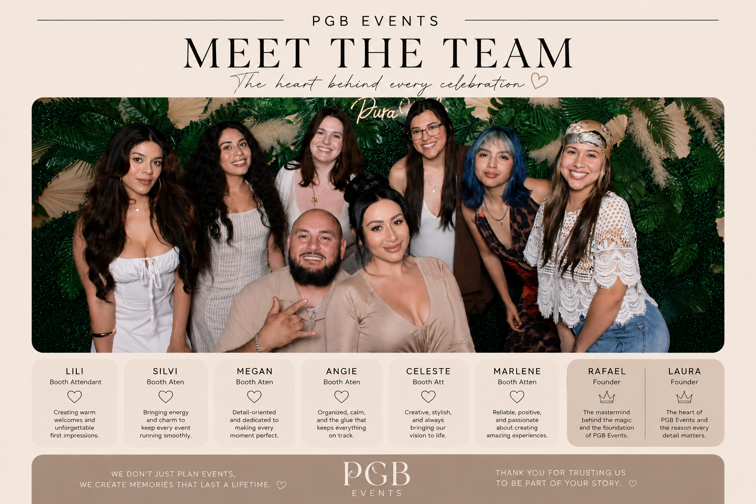 Behind the PGB brand — Rafael, Laura and the Photo Glam Booth team